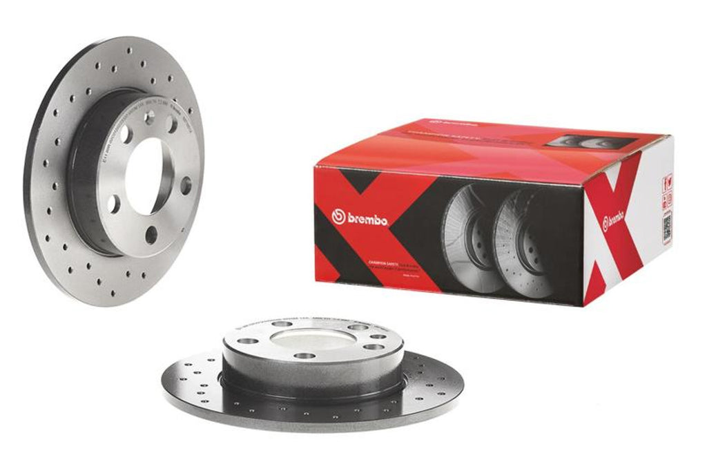 Brembo 05-14 Subaru Impreza/2020 Toyota 86 Front Premium Xtra Cross Drilled UV Coated Rotor