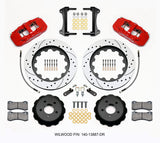 Wilwood AERO6 Front Hat Kit 15.00 Drilled Red 15-23 Mustang w/Lines