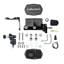 Load image into Gallery viewer, Wilwood Compact Tandem M/C Aluminum 1.00in Bore w/ Bracket/Valve/Push (Mopar) - Black E-coat