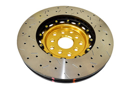 DBA 04-07 STi/2017 BRZ w/Perf. Pkg. 10 Hole Front Drilled/Slotted 5000 Series 2 Pc Rotor w/Gold Hat