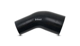 Vibrant 3in ID x 2.25in ID Gloss Black Silicone 45 Degree Transition Elbow