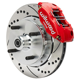 Wilwood 73-76 Porsche 914 Front Powerlite Brake Kit Dilled & Slotted - Red