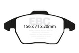 EBC 06-13 Audi A3 2.0T (Girling Rear Caliper) Bluestuff Front Brake Pads