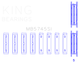 King Engine Bearings Subaru FA/FB (Size 0.50 Oversized) Main Bearing Set