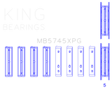 King Engine Bearings Subaru FA20 FB20 Performance Tri-Metal Main Bearing Set - Size +.025mm