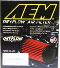 Load image into Gallery viewer, AEM 2.75in Flange 6in x 4.5in Base 6in x 3.8125in Top 5in Height DryFlow Air Filter