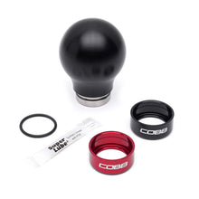 Load image into Gallery viewer, Cobb Subaru 6-Speed Weighted COBB Shift Knob - Black (Incl. Both Red + Blk Collars)