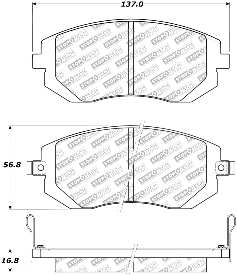 StopTech Street Select Brake Pads - Front/Rear