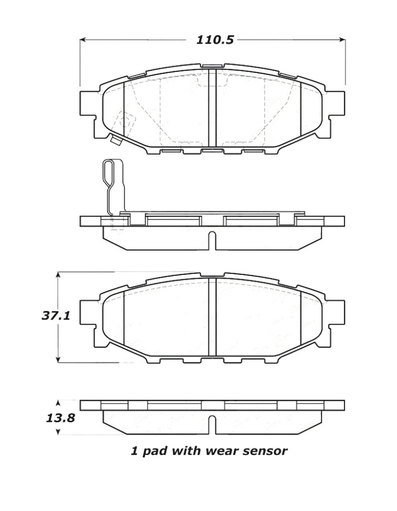 StopTech Street Touring 08-10 WRX Rear Brake Pads