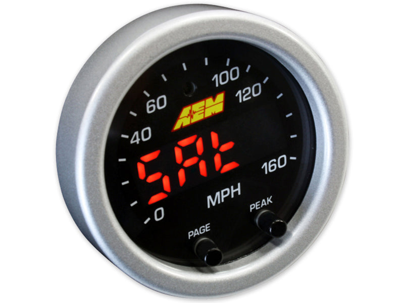 AEM X-Series 0-160 MPH Black Bezel w/ Black Face GPS Speedometer Gauge