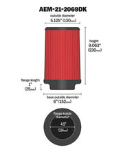 Load image into Gallery viewer, AEM DryFlow Air Filter AIR FILTER KIT 4.5in X 9in DRYFLOW