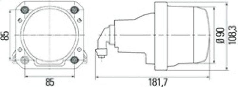 Hella 90mm Bi-Halogen / Bi-Xenon V2 Shutter Pigtail