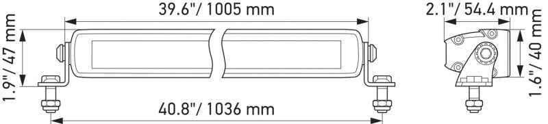 Hella Universal Black Magic 40in Thin Light Bar - Driving Beam