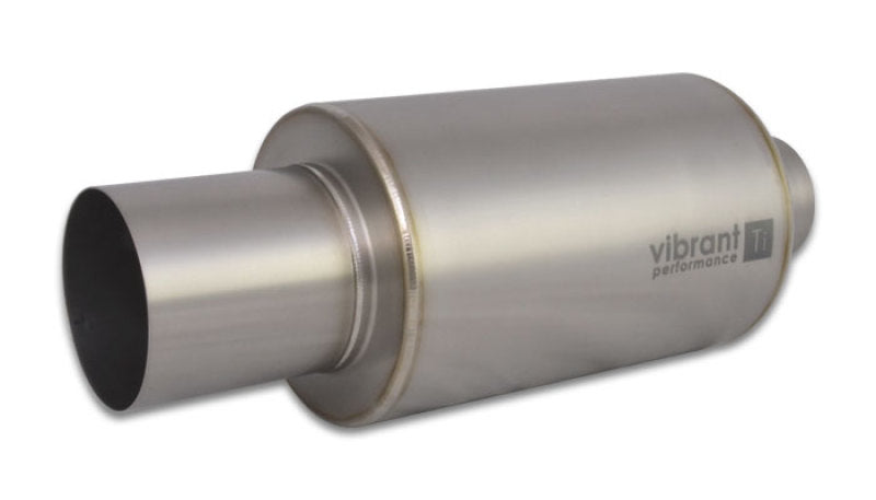 Vibrant Titanium Muffler w/Straight Cut Natural Tip 3.5in Inlet / 3.5in Outlet