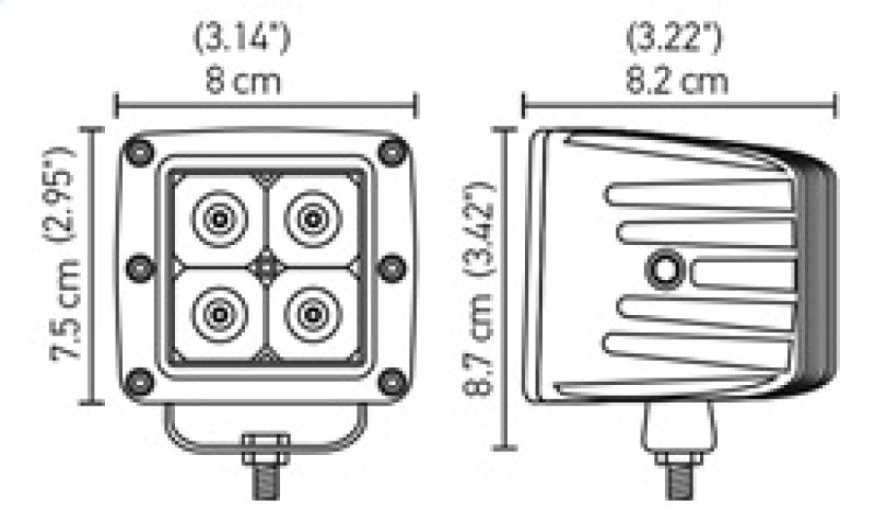 Hella HVF Cube 4 LED Off Road Kit